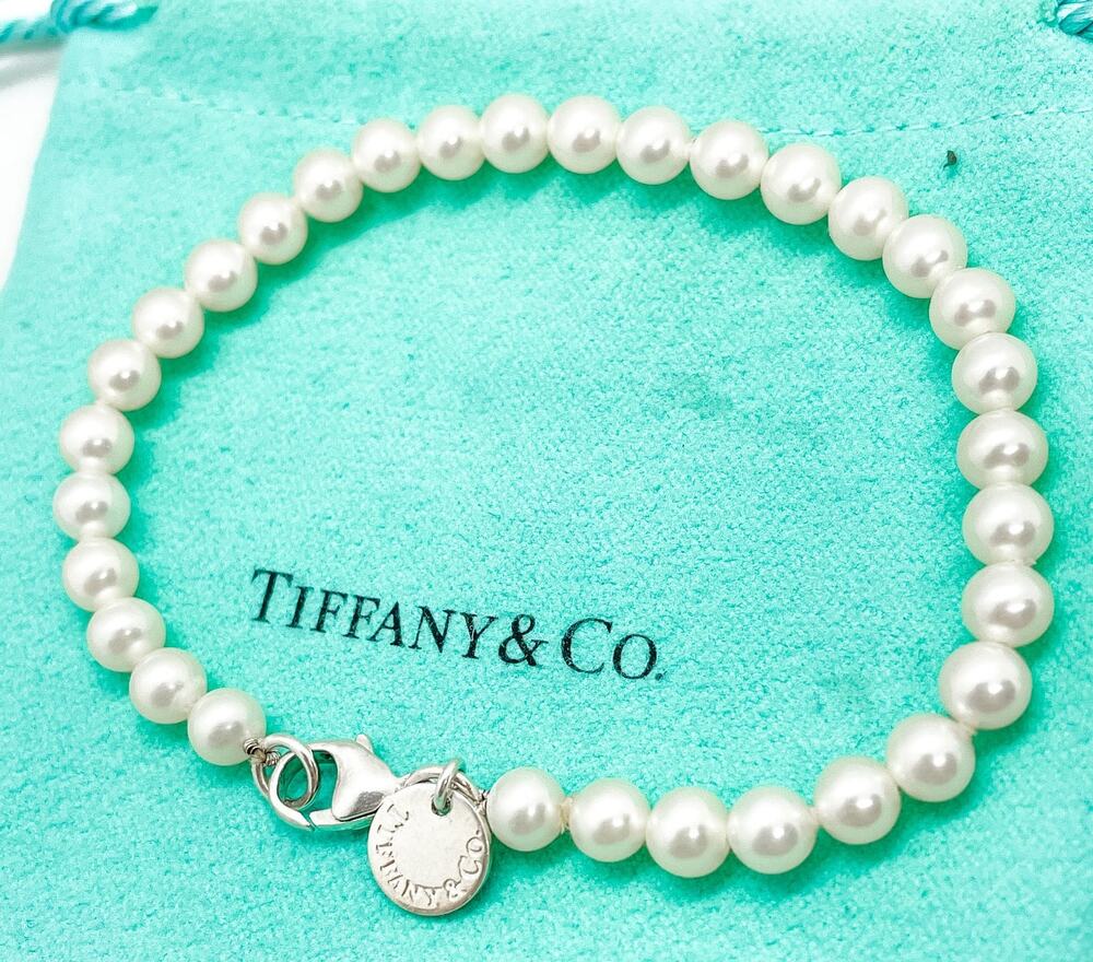 Tiffany & Co Ziegfeld 5mm Pearl Bracelet Sterling Silver 7"